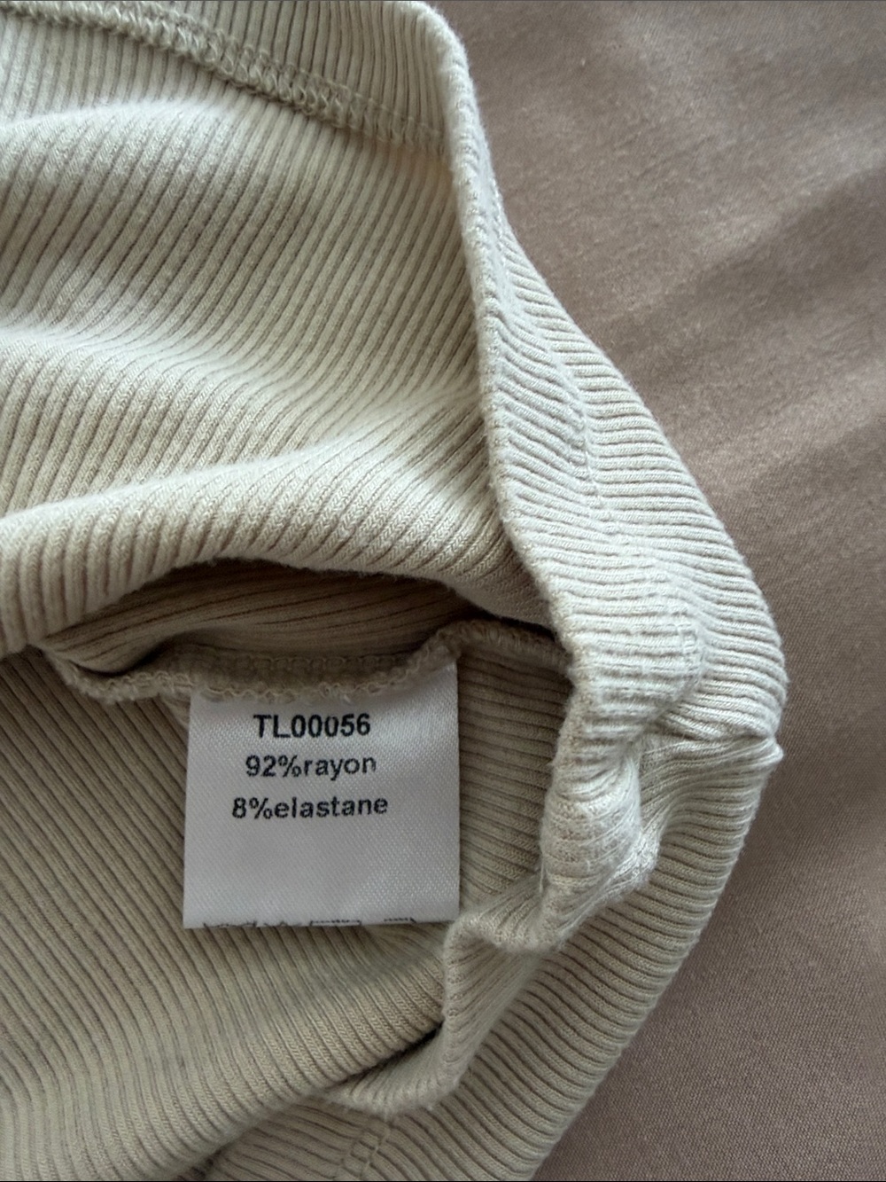 Source Unknown Cream Ribbed Tank Top - Picture 3 of 6
